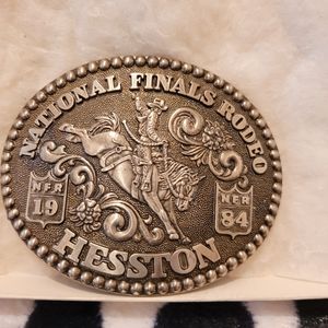 Vintage Commerative Limited edition Collectors Hesston 1984 NFR Belt Buckle